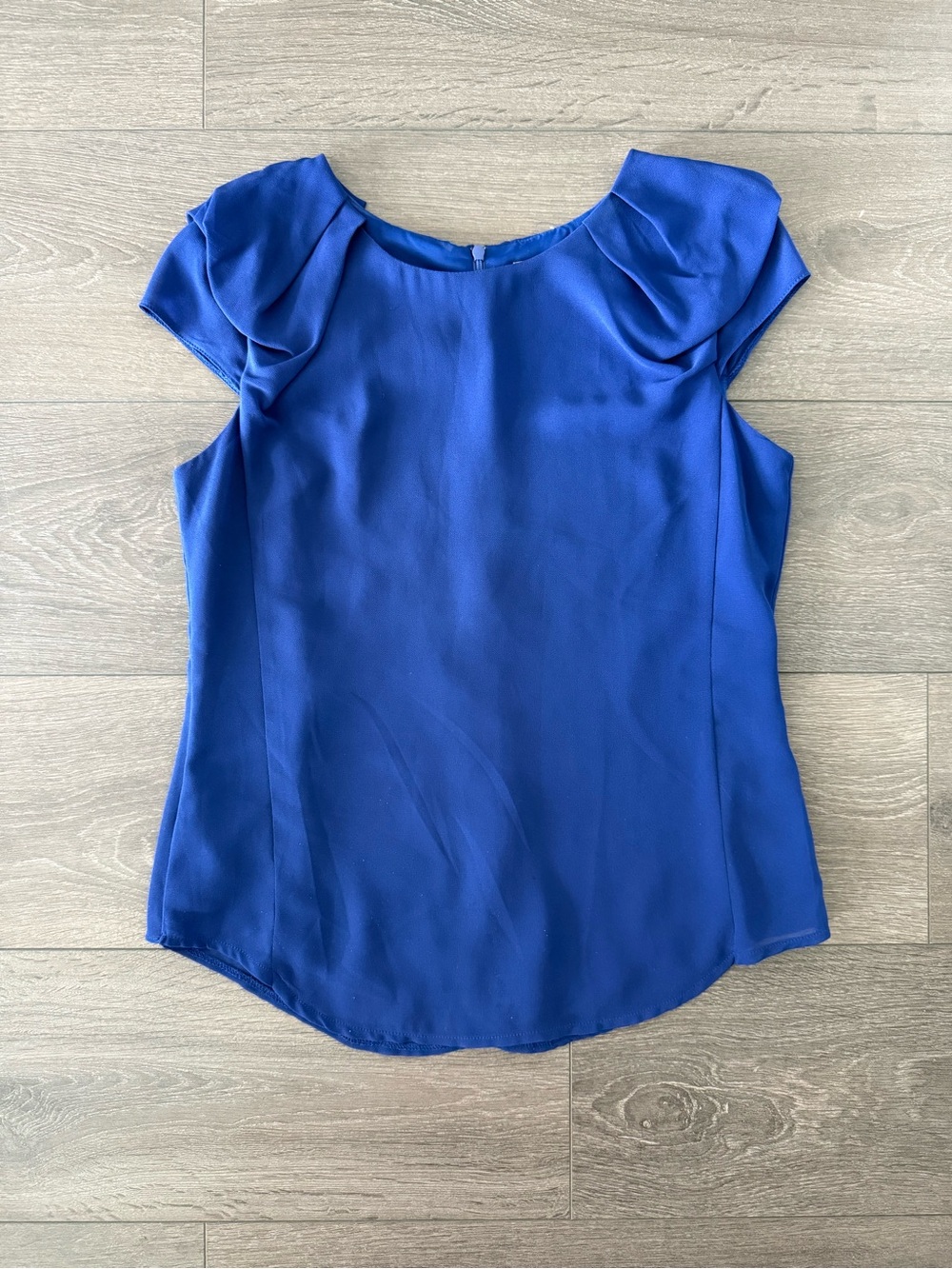 Women’s Blue Cap-Sleeve Blouse Forcast 8 blue shirt top